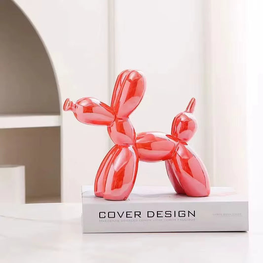 11Cm Mini Ceramic Balloon Dog Abstract Ornament Creative Sculpture Study Room Statue Home Office Accessories Festival Decoration