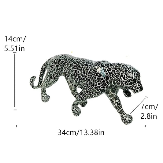 Abstract Panther Statue Leopard Sculpture Resin Cheetah Figurine Desktop Table Top Ornament Home Office Decor Gift