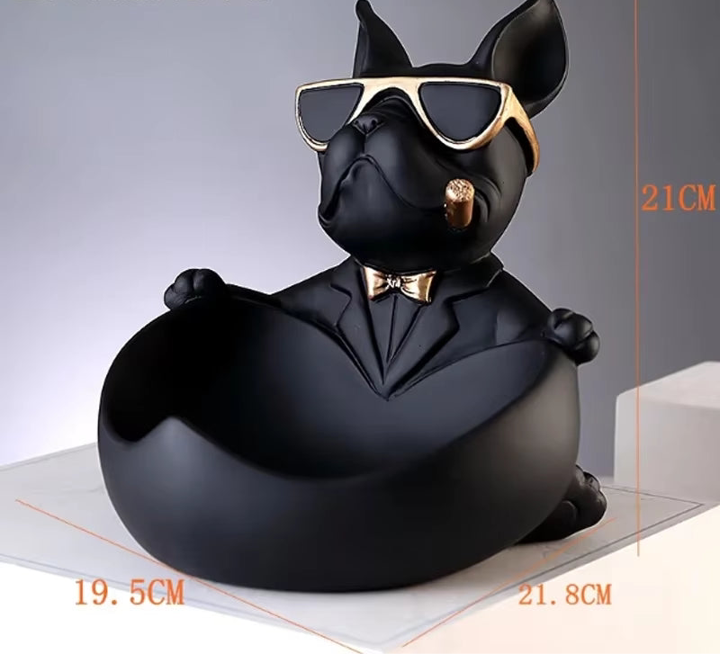 Cool Dog Figurine Dog Statue Storage Box Animal Ornament Resin Craft Art Sculpture Figurine Home Decoration Gift