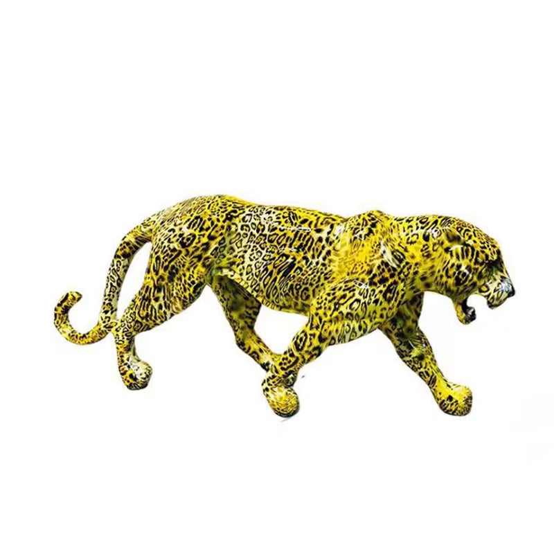 Abstract Panther Statue Leopard Sculpture Resin Cheetah Figurine Desktop Table Top Ornament Home Office Decor Gift