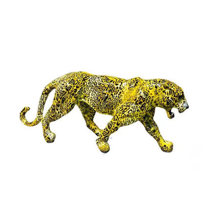 Abstract Panther Statue Leopard Sculpture Resin Cheetah Figurine Desktop Table Top Ornament Home Office Decor Gift