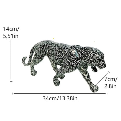 Abstract Panther Statue Leopard Sculpture Resin Cheetah Figurine Desktop Table Top Ornament Home Office Decor Gift