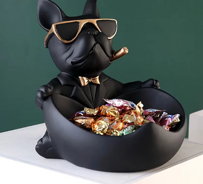 Cool Dog Figurine Dog Statue Storage Box Animal Ornament Resin Craft Art Sculpture Figurine Home Decoration Gift