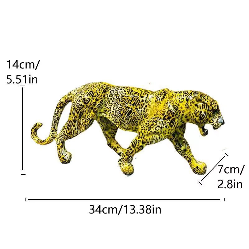 Abstract Resin Leopard Statue Africa Wildlife Panther Figurine Animal Sculpture Modern Home Desktop Office Decoration