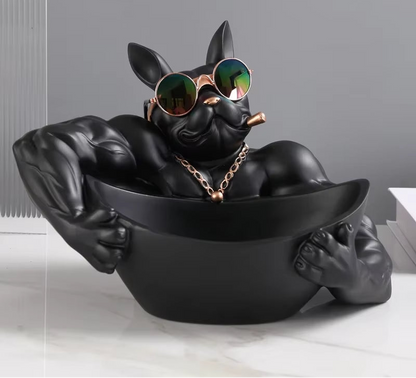 Cool Dog Figurine Dog Statue Storage Box Animal Ornament Resin Craft Art Sculpture Figurine Home Decoration Gift