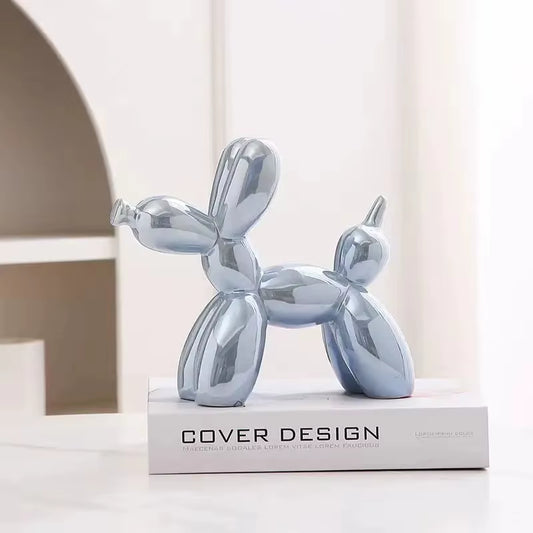 11Cm Mini Ceramic Balloon Dog Abstract Ornament Creative Sculpture Study Room Statue Home Office Accessories Festival Decoration