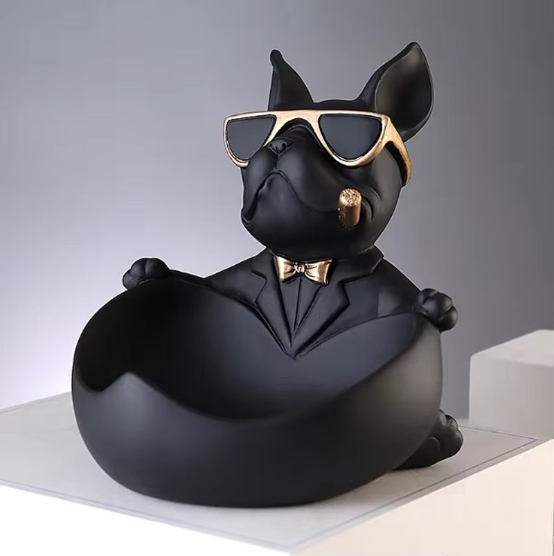Cool Dog Figurine Dog Statue Storage Box Animal Ornament Resin Craft Art Sculpture Figurine Home Decoration Gift