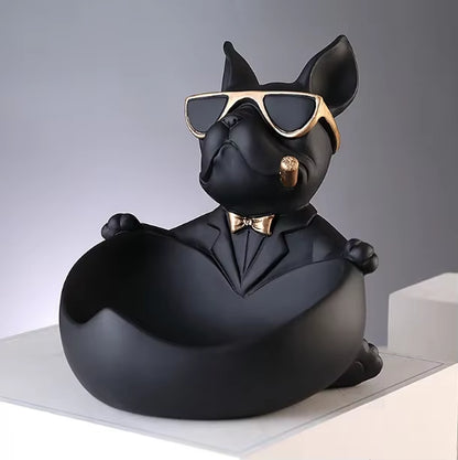 Cool Dog Figurine Dog Statue Storage Box Animal Ornament Resin Craft Art Sculpture Figurine Home Decoration Gift
