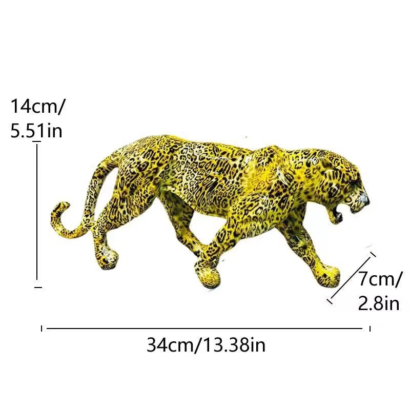 Abstract Panther Statue Leopard Sculpture Resin Cheetah Figurine Desktop Table Top Ornament Home Office Decor Gift