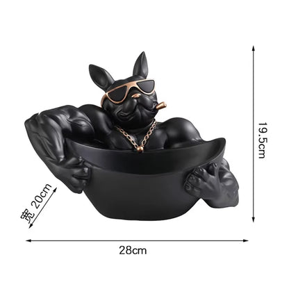 Cool Dog Figurine Dog Statue Storage Box Animal Ornament Resin Craft Art Sculpture Figurine Home Decoration Gift